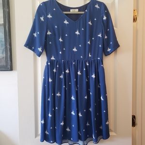 Lavand ballerina print dress size small